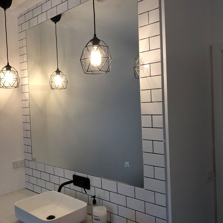 large mirror supplied and installed in Safety Beach Bathroom